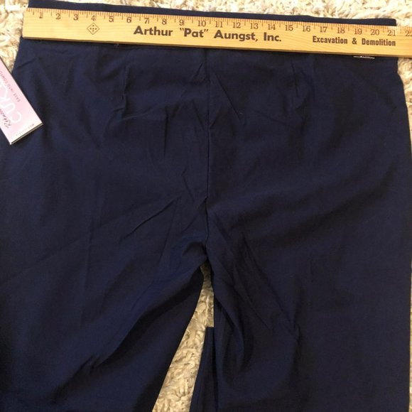 NWT Rekucci Curvy Woman Plus Sz Straight Cut Pant w/Tummy Control Panel Navy Sz - Picture 5 of 6